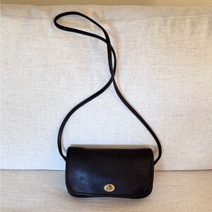 Vintage COACH Dinky Black/Brown‎ Mini Flap Crossbody Bag